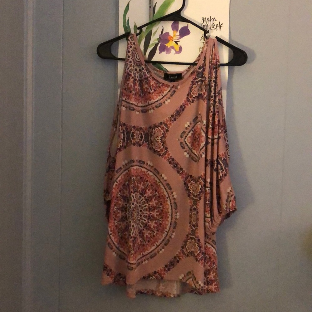 Pink and black off the shoulder top